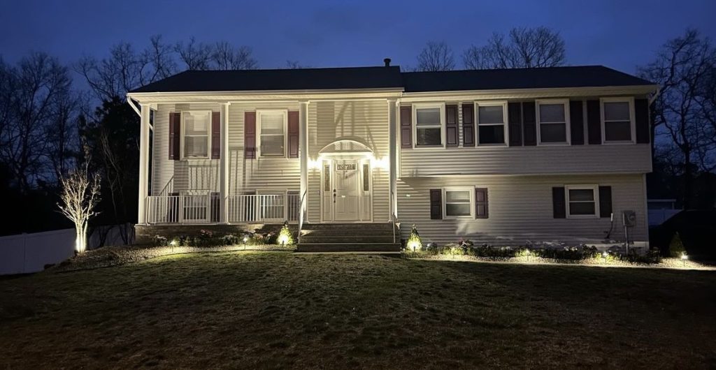 landscape lighting front of home and landscape Jackson township, nj