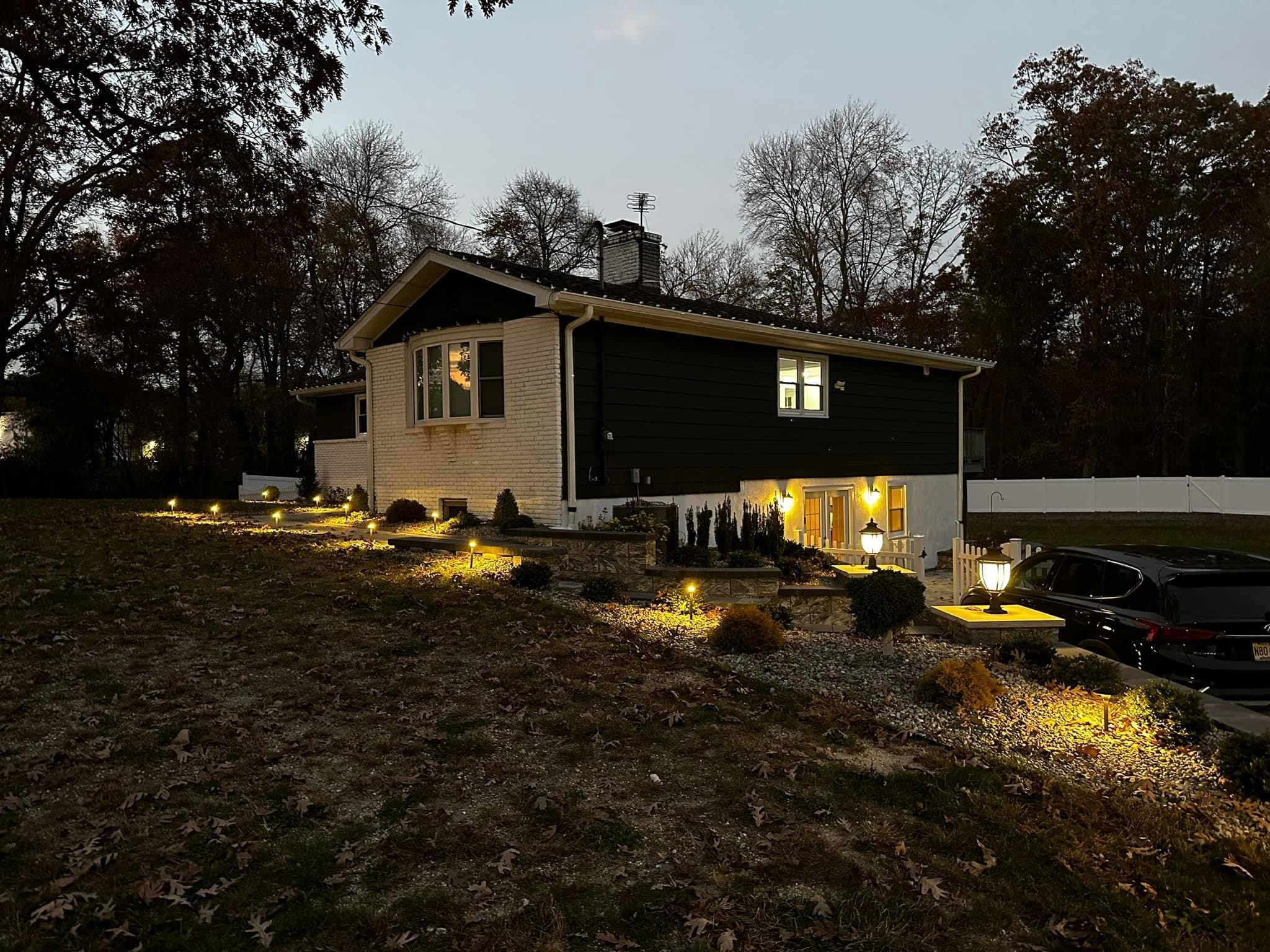 custom back yard exterior outdoor lighting installation Marlboro, NJ