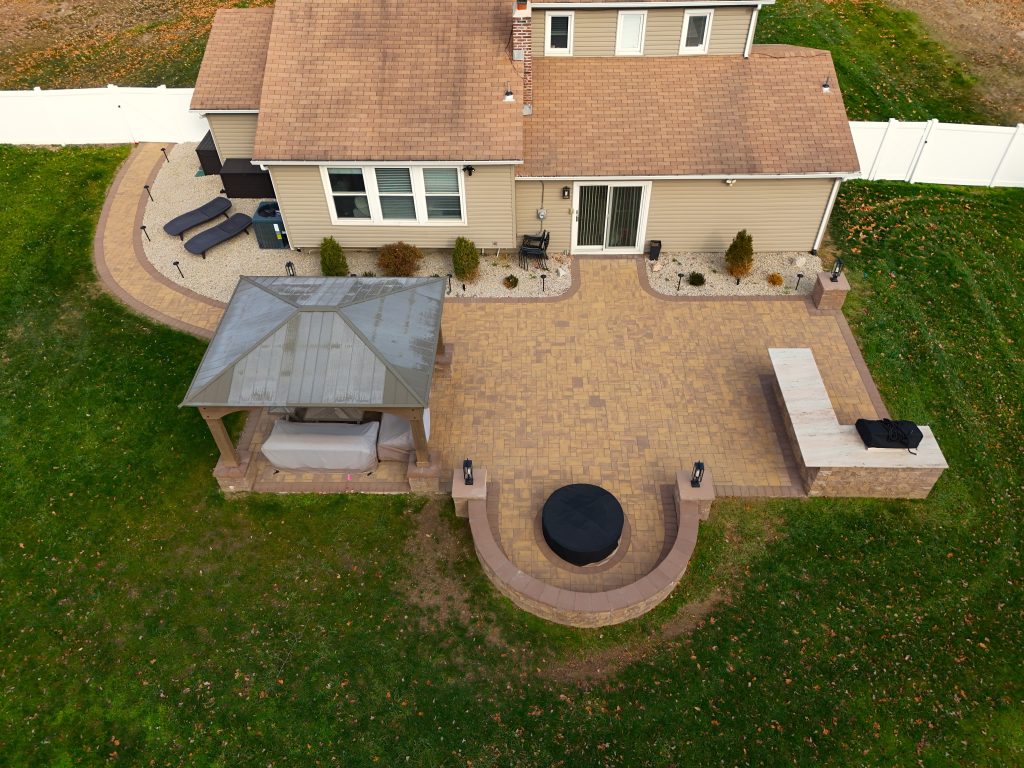 freehold nj landscaping installation aerial view